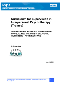 Curriculum for Supervision in
