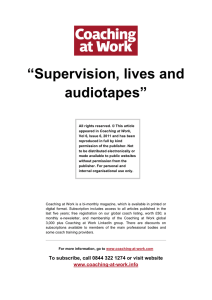 “Supervision, lives and audiotapes”