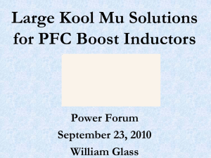 Large Kool Mu Solutions for PFC Boost Inductors