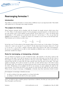 Rearranging formulas 1