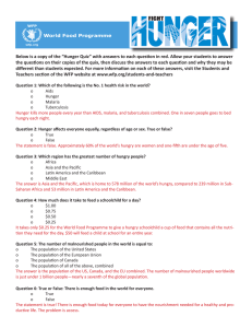 Below is a copy of the “Hunger Quiz” with answers to each question