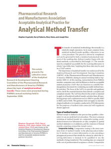 Analytical Method Transfer