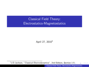 Classical Field Theory: Electrostatics