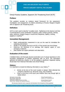 Clinical Practice Guideline: Apparent Life Threatening Event (ALTE