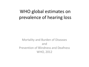 WHO global estimates on prevalence of hearing loss