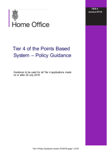 Tier 4 of the Points Based System – Policy Guidance