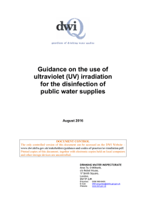 Guidance on the use of ultraviolet (UV) irradiation for the disinfection