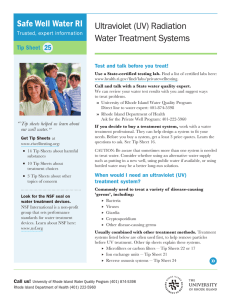 Ultraviolet (UV) Radiation Water Treatment Systems