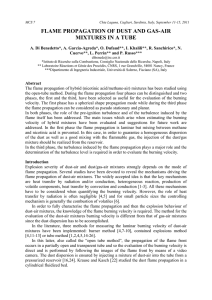 flame propagation of dust and gas