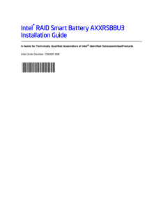 Intel RAID Smart Battery AXXRSBBU3 Installation Guide