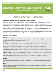 Question Answer Relationship (QAR)