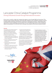 Lancaster China Catalyst Programme
