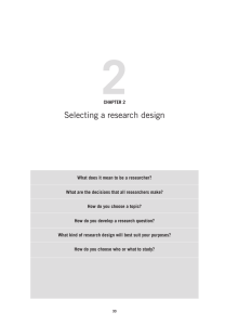 Selecting a research design - New Zealand Council for Educational