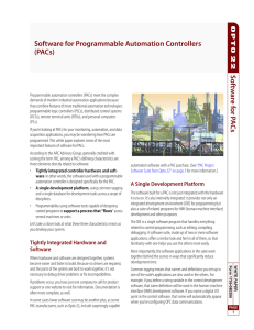Software for Programmable Automation Controllers (PACs) Softw