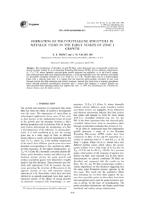 formation of polycrystalline structure in metallic films in the early