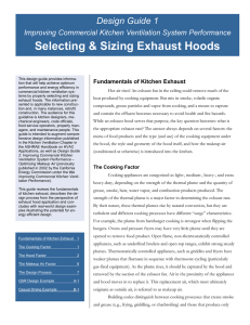 Design Guide 1 – Selecting and Sizing Exhaust Hoods
