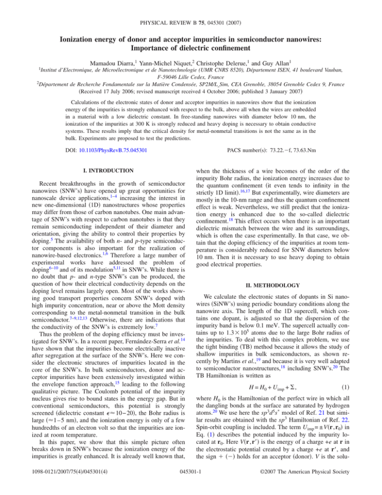 ionization-energy-of-donor-and-acceptor-impurities-in-inac