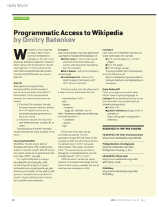 Programmatic access to Wikipedia