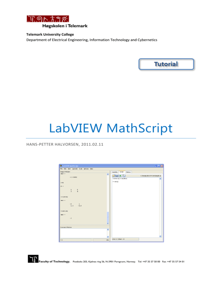 plot a function in mathscript node labview