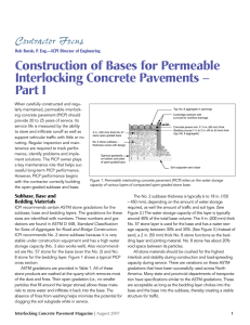 Construction of Bases for Permeable Interlocking Concrete Pavements