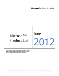 Microsoft® Product List - The University of Texas at Dallas