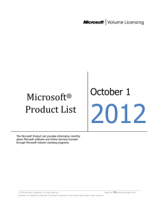 Microsoft® Product List