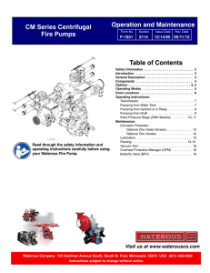 CM Series Centrifugal Fire Pumps Operation and Maintenance