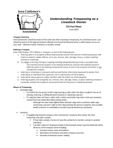 Understanding Trespassing as a Livestock Owner ICA Fact Sheet