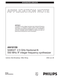 AN10159 SA8027: 2.5 GHz fractional-N 550 MHz IF integer