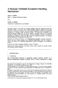 A Modular Verifiable Exception-Handling Mechanism