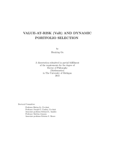 VALUE-AT-RISK (VaR) AND DYNAMIC PORTFOLIO SELECTION