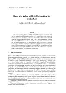 Dynamic Value at Risk Estimation for BELEX15