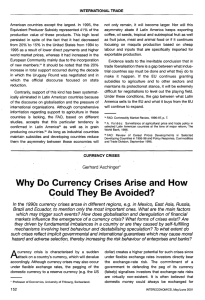 Why Do Currency Crises Arise and How Could They Be Avoided?