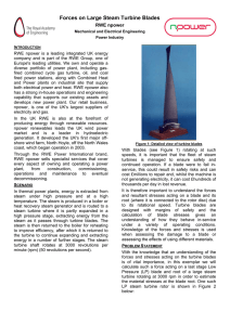 Forces on large steam turbine blades