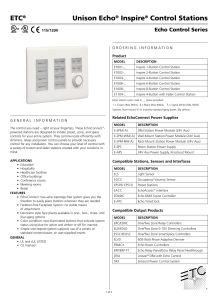 Unison Echo® Inspire® Control Stations ETC®