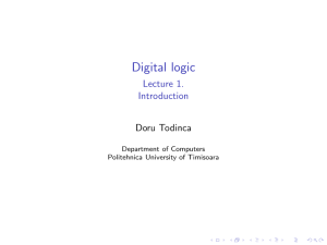 Digital logic - Lecture 1. Introduction