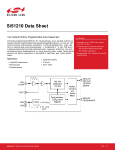 Si51210 Data Sheet-- Two Output Factory Programmable Clock