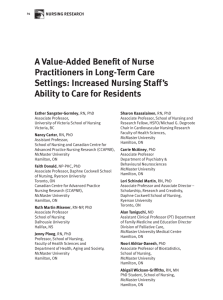 A Value-Added Benefit of Nurse Practitioners in Long
