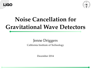 Noise Cancellation for Gravitational Wave Detectors - DCC