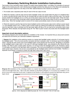 Momentary Switching Module Installation Instructions
