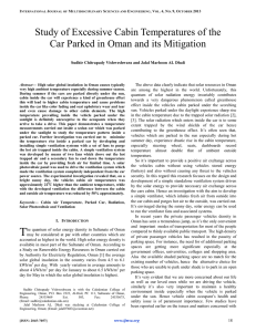 Study of Excessive Cabin Temperatures of the Car Parked in Oman
