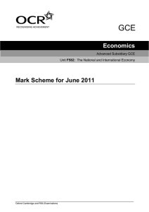 Unit F582 - The national and international economy - June