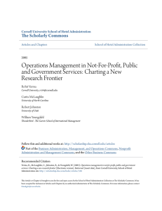 Operations Management in Notâ•`Forâ•`Profit, Public and