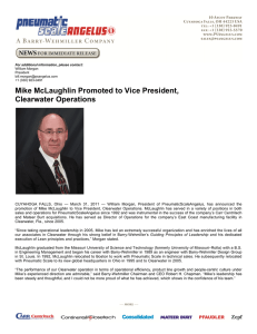 Mike McLaughlin Promoted to Vice President, Clearwater Operations