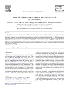 Association between the number of home injury hazards and home