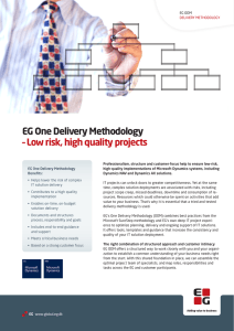 EG One Delivery Methodology – Low risk, high quality projects