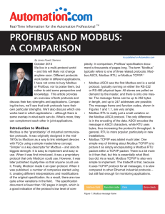 profibus and modbus: a comparison