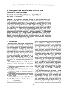 Kinematics of the IndiaEurasia collision zone from GPS measurements