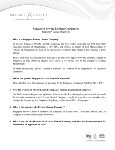 Singapore Private Limited Companies