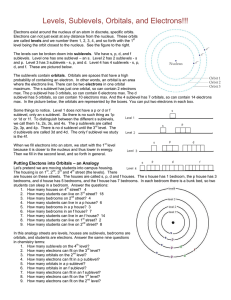 Levels, Sublevels, Orbitals, and Electrons!!!